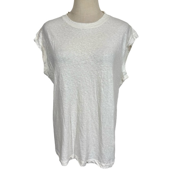 Simon Miller Kechi Tank Top Muscle Tee Off White Slub Pill Cotton Sz:4/XL - Picture 1 of 10